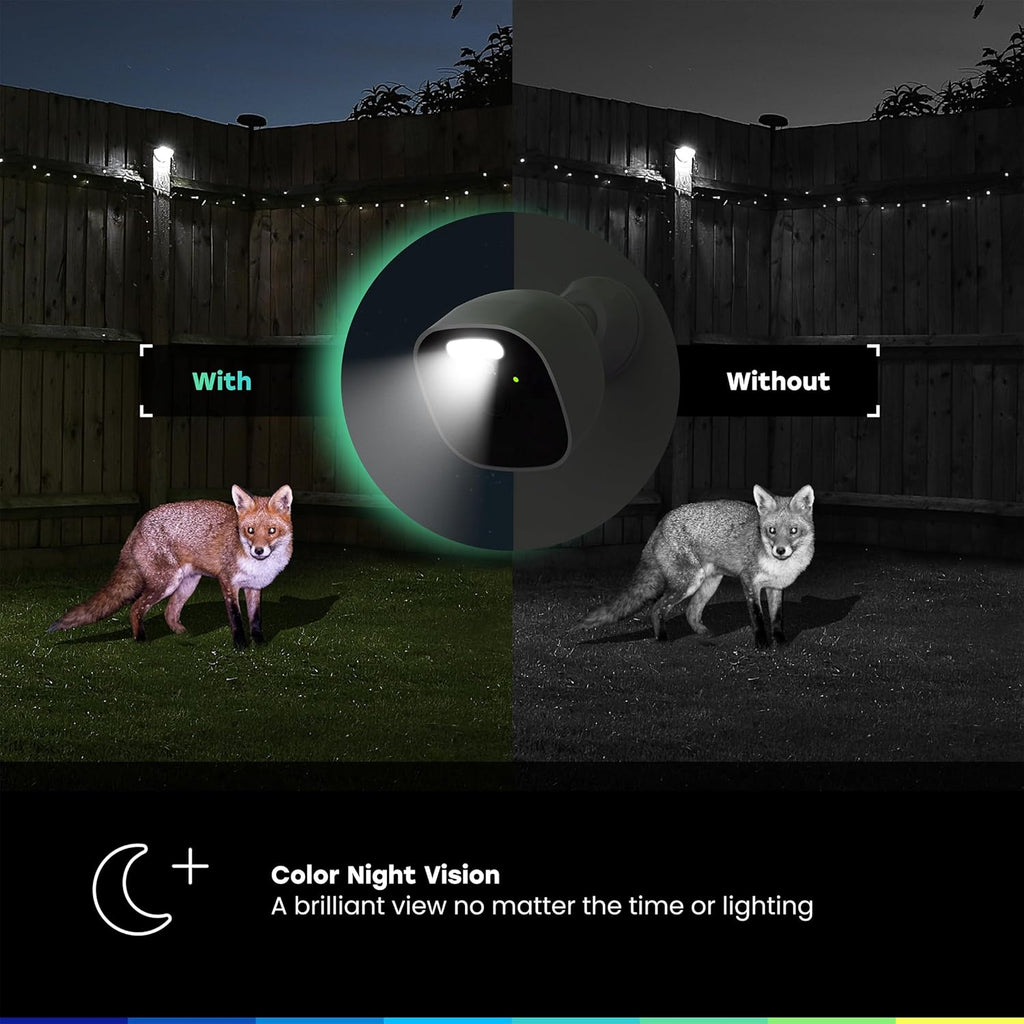 Chamberlain myQ Outdoor Battery Camera | 2K Camera, Color Night Vision, Spotlight, Motion Alerts, Live View with Two-Way Talk, Wireless, Weather-Resistant, Outdoor, White