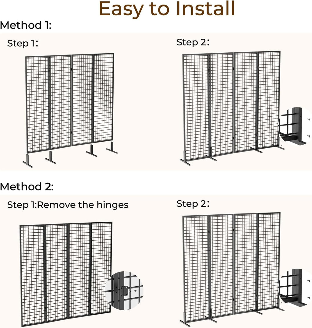 Grid Wall Panels Foldable Gridwall Panel Display Stand Art Show Display Panels for Vendor Events Craft Shows Merch Display