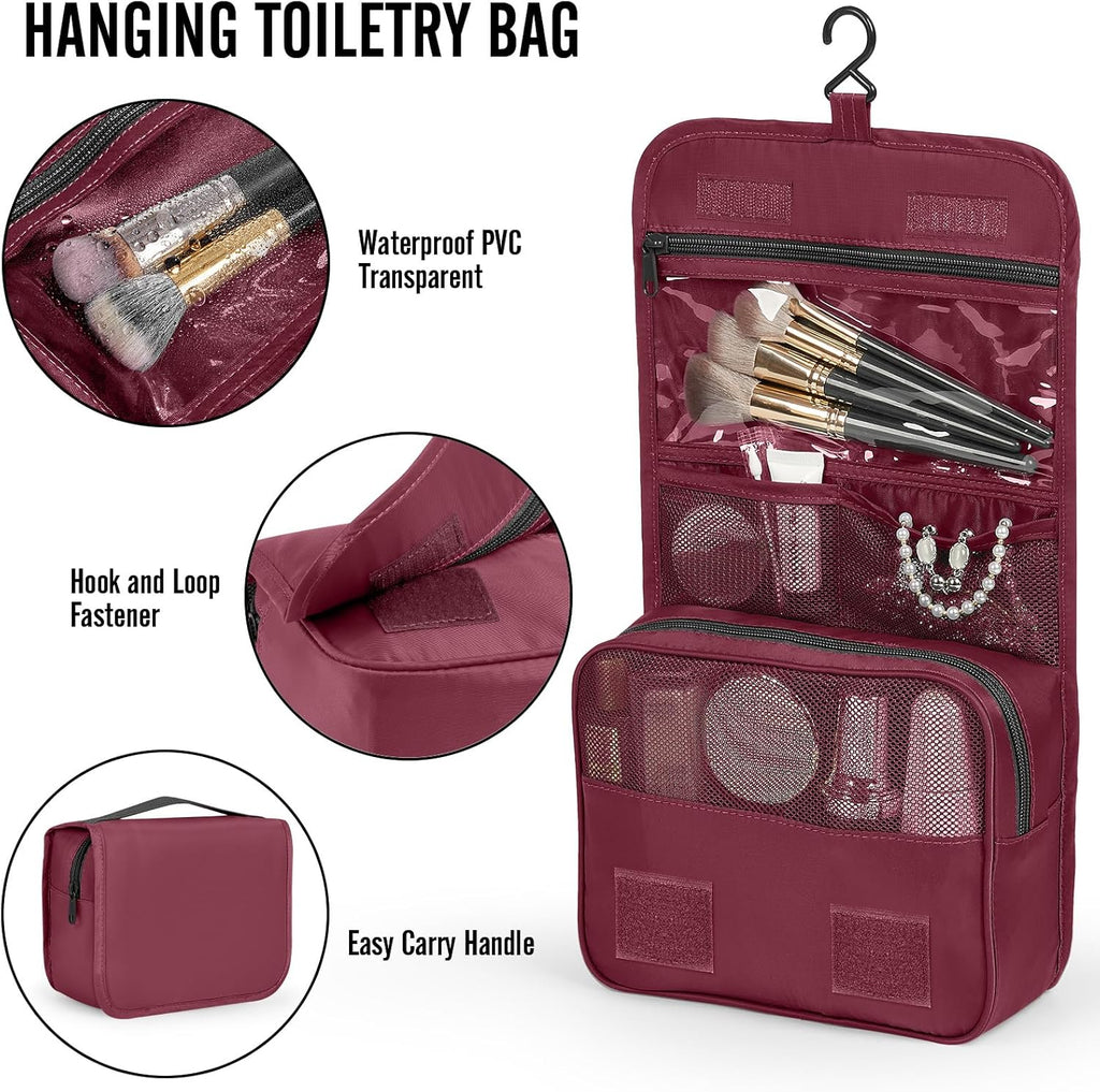 Veken 8 Set Packing Cubes for Travel Essentials, Christmas Gifts, Suitcase Organizer Bags in 4 Sizes, Carry-On Luggage Accessories with Large Laundry & Hanging Toiletry Bag, Must-Have for Airplane