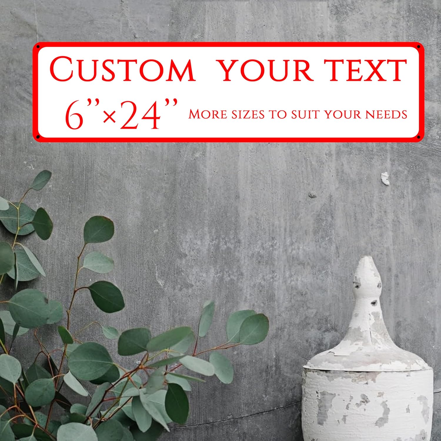 Custom Sign, custom street sign，Aluminum Weatherproof Metal Sign Multiple Sizes, Double-sided.Customize for Office, Business, Workplace, office, Home, Delivery Signs(6 * 24 Inch)