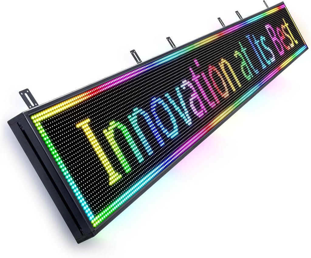 Outdoor Digital Scrolling Programmable Led Sign customizable Waterproof Business USB Wifi Control Display Pantalla Publicidad Word Bright Open Message Board Text (115"X14")