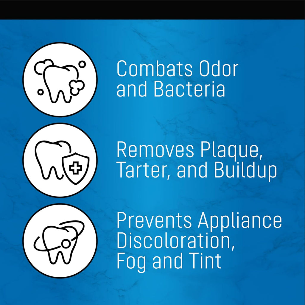 Retainer Cleaner Tablets - Quick 3-Minute Clean for Dentures, Mouth Guards, Aligners, and Night Guards - 120 Dental Cleansing Tablets - FSA HSA Approved Dental Appliance Cleanser