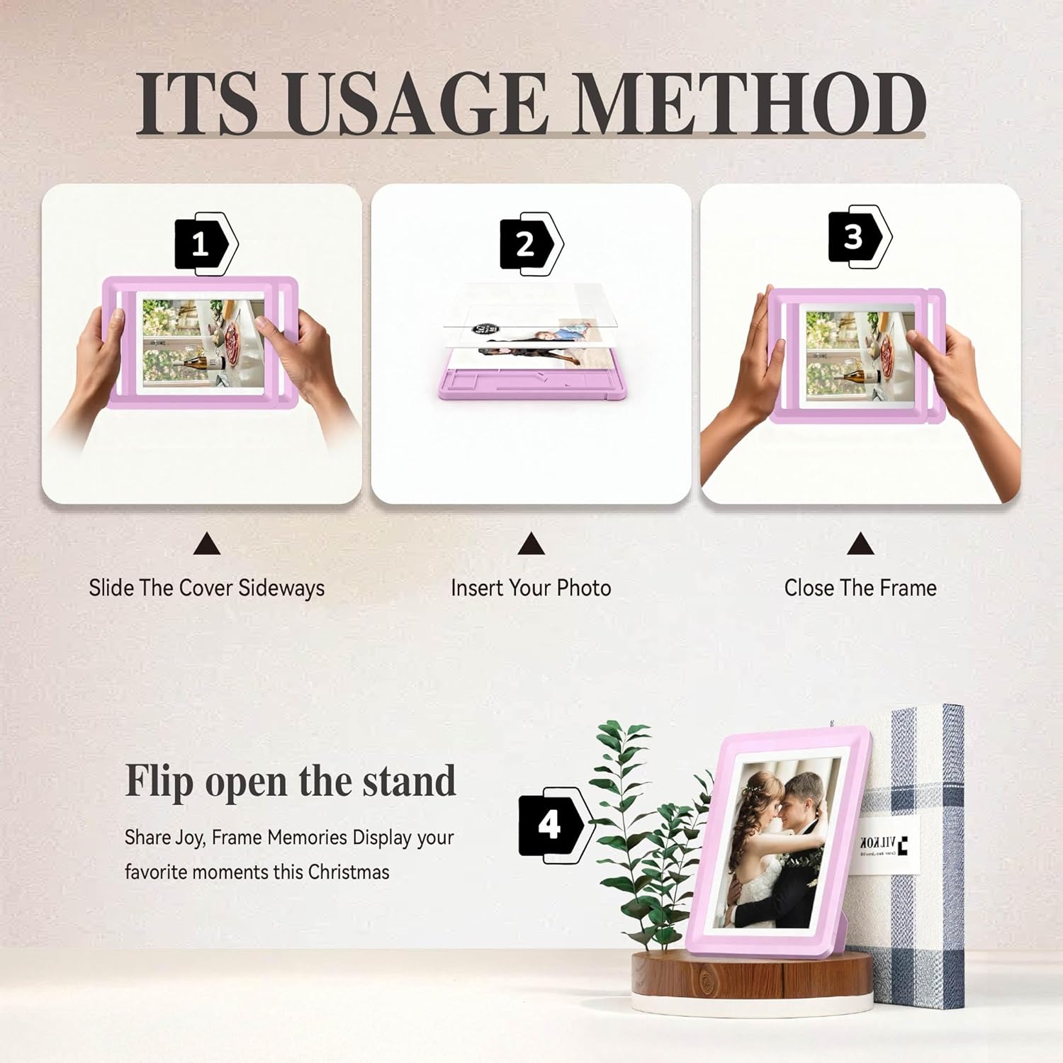 Pink 5x7 Picture Frame with Acrylic Front 10 Pack, ABS Frame for 5x7 or 4x11 Photos, Shatterproof UV-Resistant Tabletop Photo Frame, Vertical/Horizontal Display for Home Décor