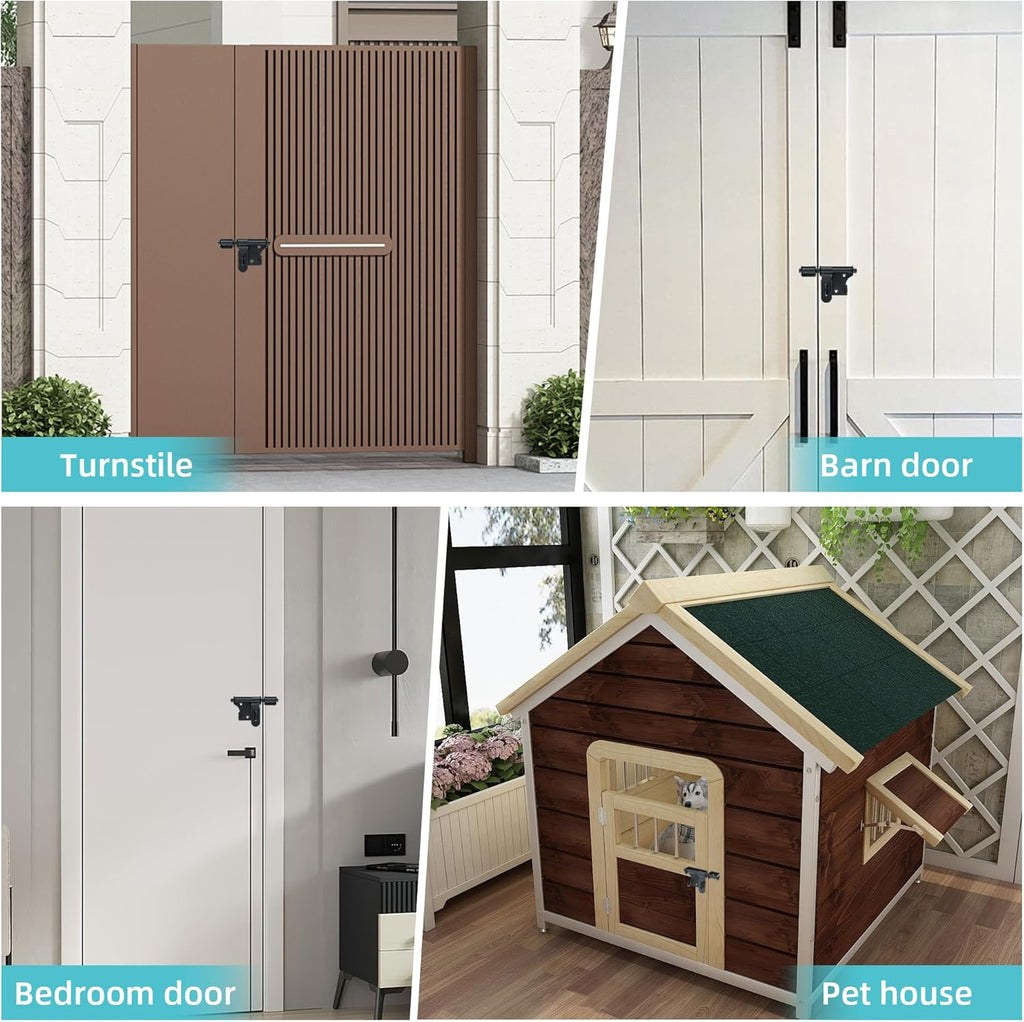 Alise 4 Inch Slide Bolt Gate Latch, Door Lock with Padlock Hole,Heavy Duty Stainless Steel Barrel Bolts Safety Door Lock for Wooden Fence, Outdoor Fence,Shed Door Black