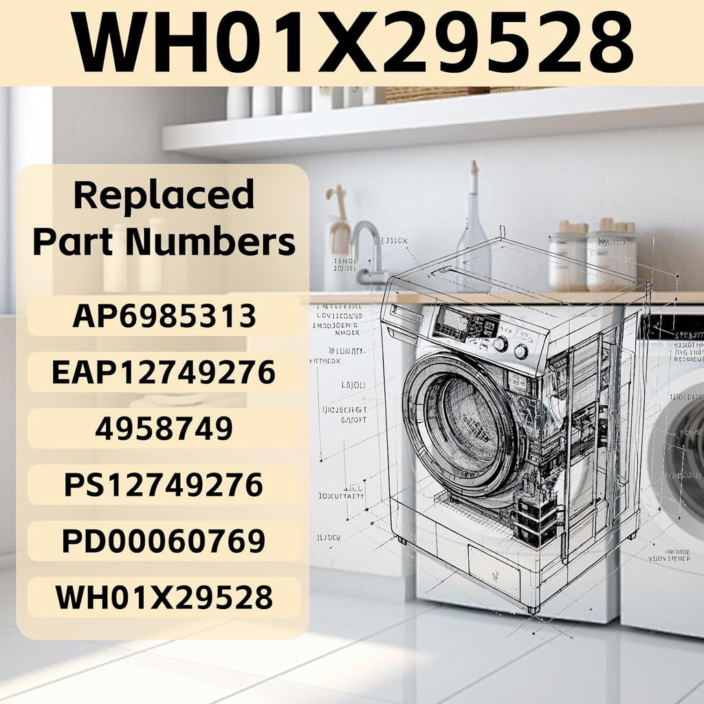 WH01X29528 Upgraded Washer Door Lock (OEM) Compatible with G.E Washing Machine,Replacement for AP6985313,EAP12749276,4958749,PS12749276,PD00060769.