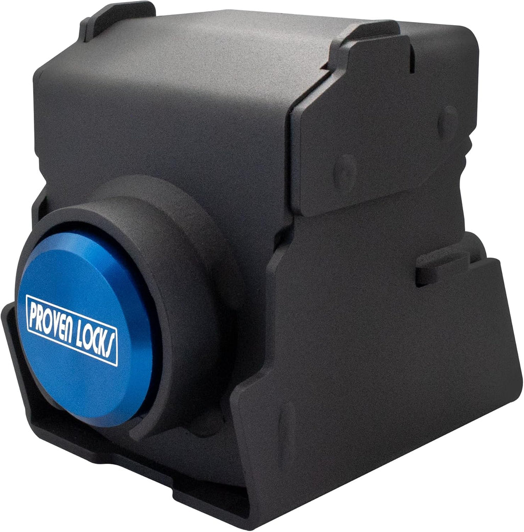 Proven Industries Model 2516 Trailer Lock, Fits 2 5/16-Inch Couplers, Made in The USA (Blue-Square)