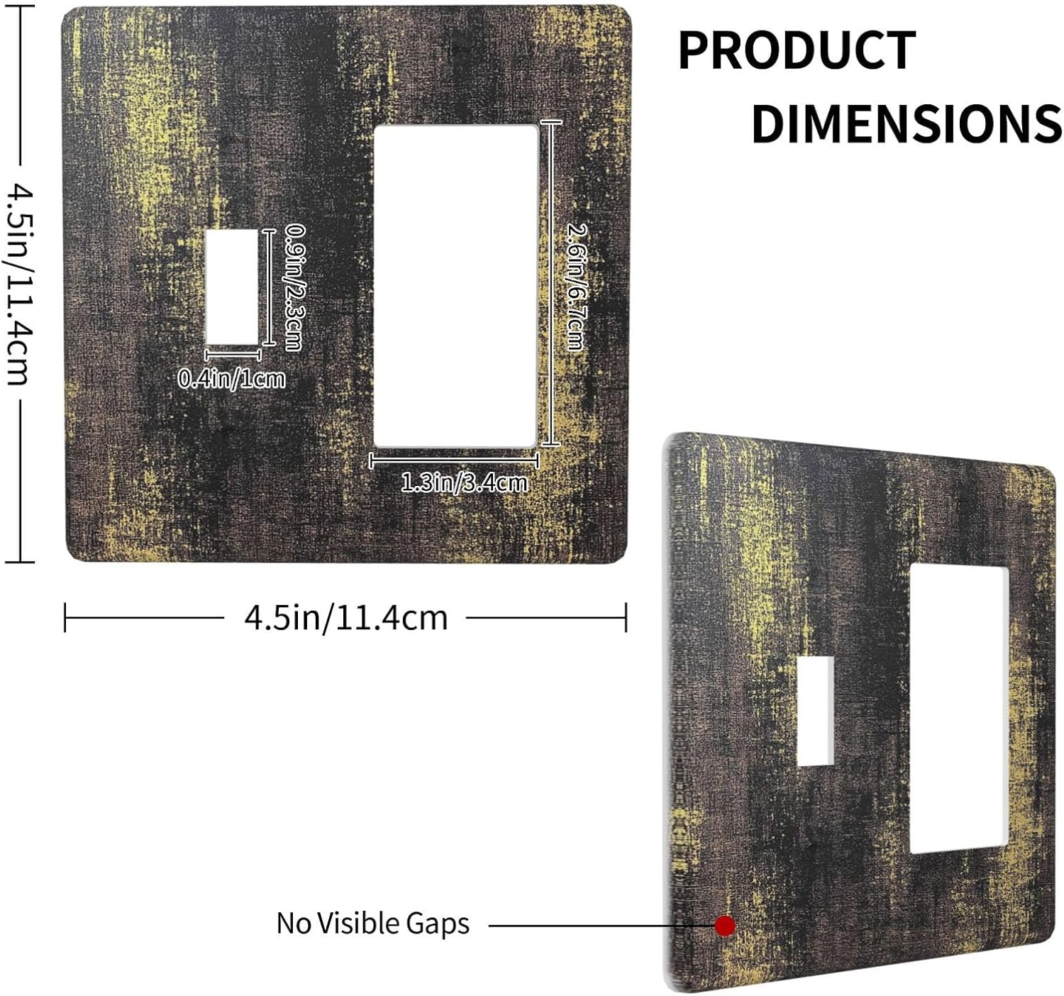 Outlet Covers Vintage Industrial Rusty Metallic 1 Toggle 1 Rocker Combination Decorative Wall Plate Electrical Switch Plates Light Switch Cover Plate For Farmhouse Cabin Decor