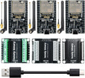 3-Pack Lonely Binary ESP32 Gold Edition with External IPEX Antenna WiFi Bluetooth Dual-Core MCU with Screw/Non-Screw Expansion Boards, Type-C Port Compatible with Arduino IDE, MicroPython, ESP-IDF