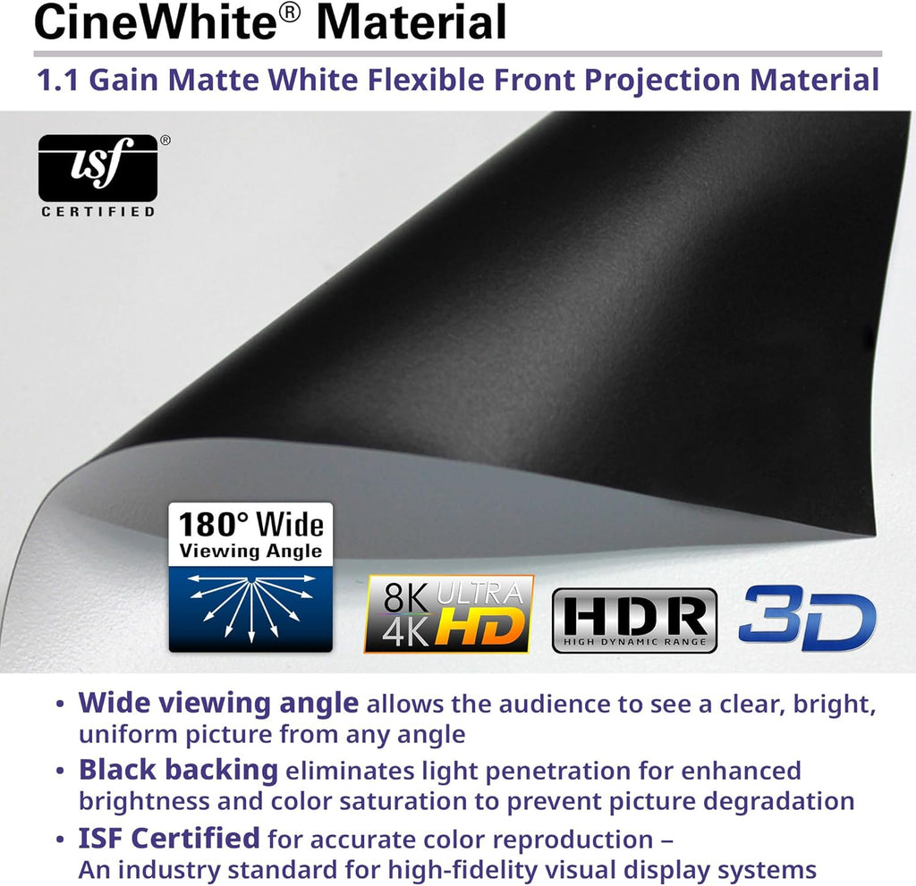 Elite Screens Evanesce Tab-Tension B, 100-inch 16:9, 4K / 8K HD, Recessed in-Ceiling Electric Tab Tensioned Projector Screen, Matte White Projection Screen Surface Programmed Remote Kit, ETB100HW3-E12
