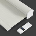 ZSTARR Motorized Light Filtering Roller Blinds with Remote Control,Rechargeable Smart Window Shades Compatible with Alexa Google via Hub,Fabric Wrapped Valance, Custom Size (Light Beige)