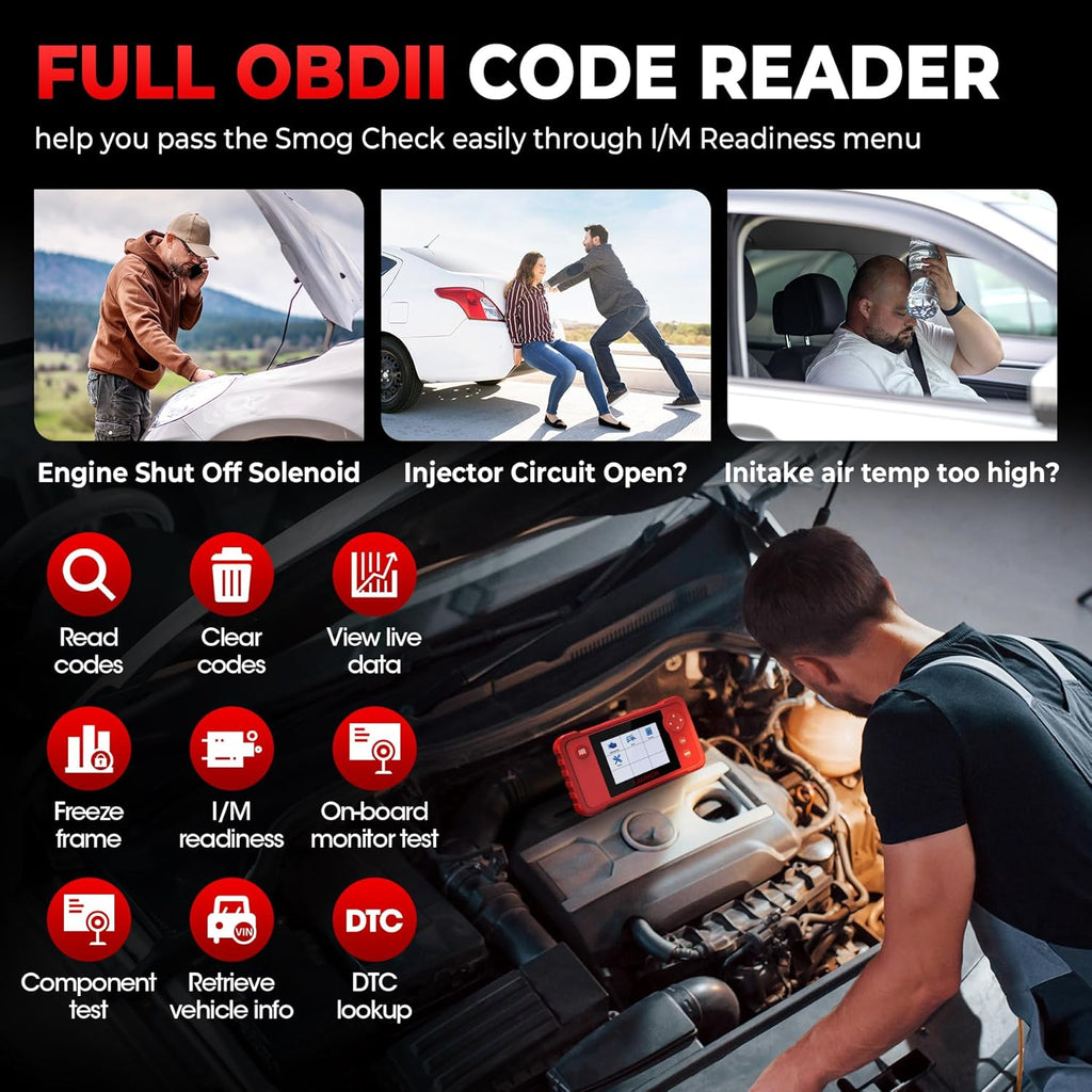 LAUNCH Creader VII+ V2.0 OBD2 Scanner, 2026 New Engine/Transmission/ABS/SRS Diagnostic Scan Tool With Oil Reset/Throttle Adaption/SAS Relearn, Check Engine Code Reader, Full OBD2, Lifetime Free Update