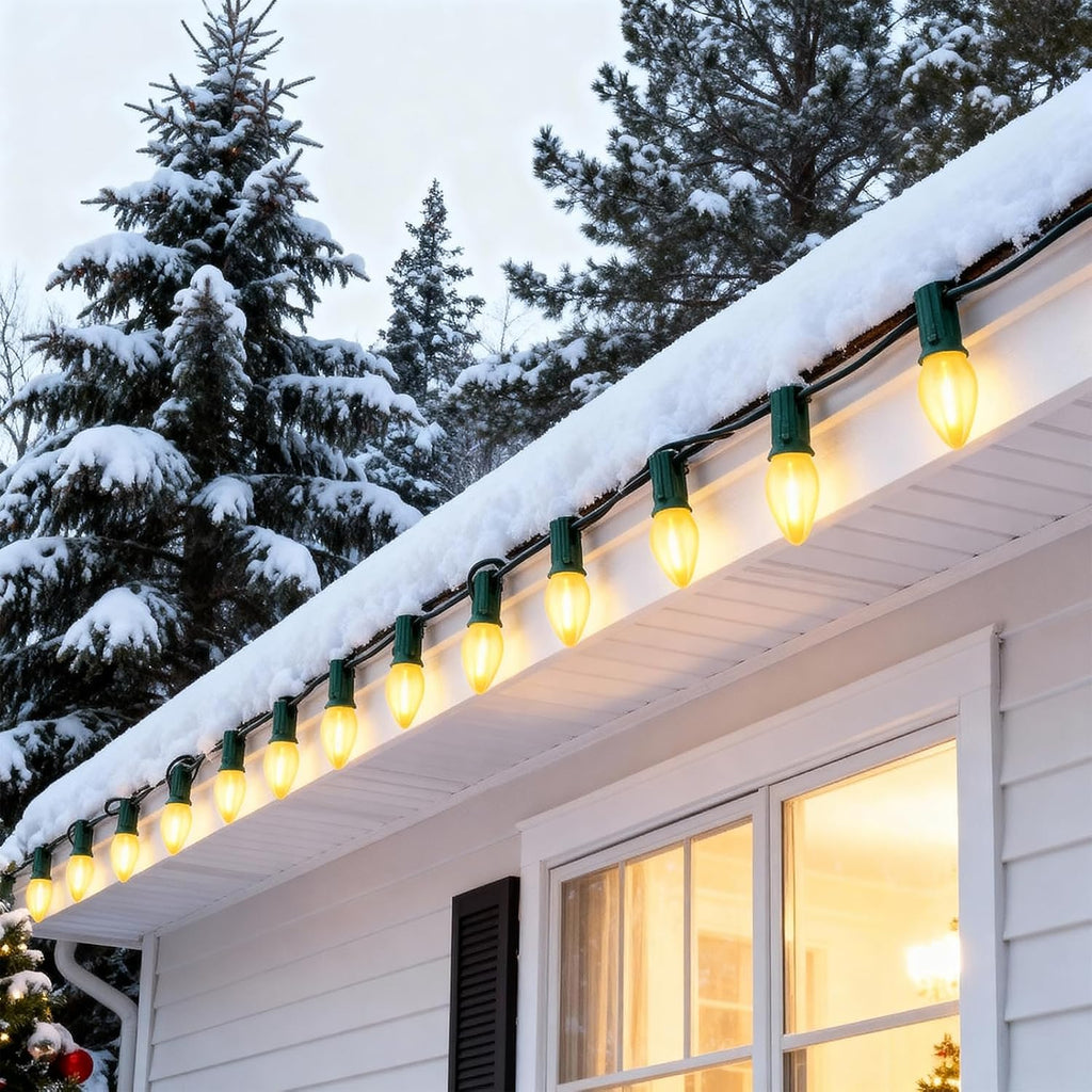 C7 LED Frosted Christmas Light Bulb,25 Pack 0.6W C7 LED Replacement Lights Bulbs with E12 Base,Frosted White 2700K Shatterproof Vintage Bulbs for Chandeliers Candle Christmas String Lights