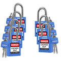 TRADESAFE Lockout Tagout Locks Set - 7 Blue Loto Locks, Lockout Locks Keyed Different, 2 Keys Per Lock, OSHA Compliant Lock Out Tag Out Padlocks, Safety Padlocks for Electrical Lockout Tag Out Kits