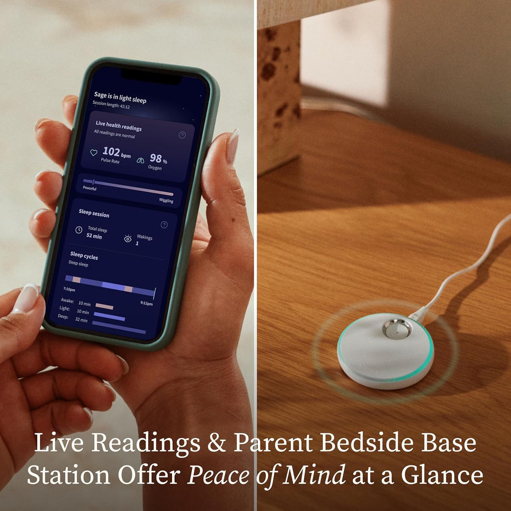 Owlet Dream Sock - FDA-Cleared Smart Baby Monitor - Track Live Pulse (Heart) Rate, Oxygen in Infants - Receive Notifications - Dusty Rose