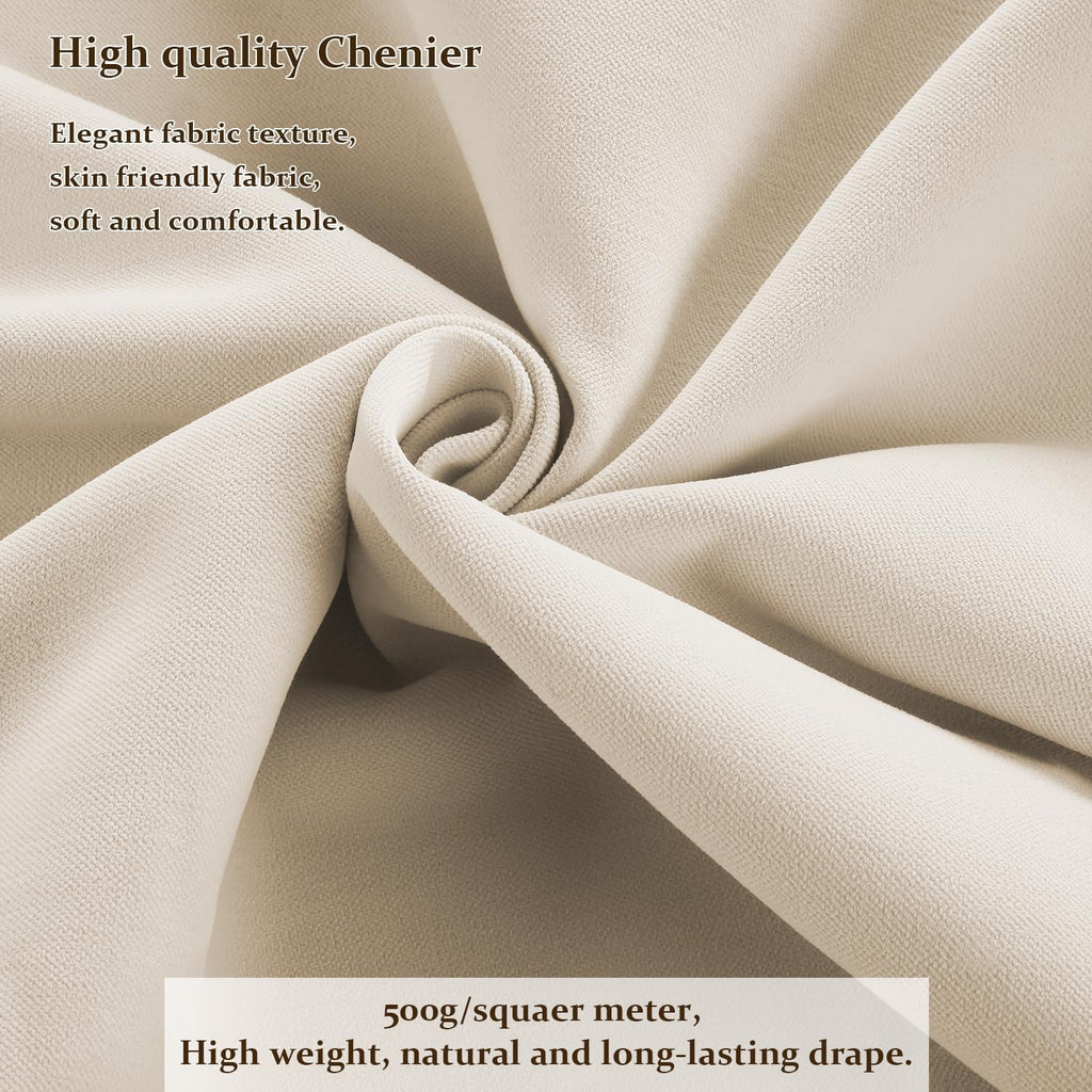 ZSHINE Curtain Conjoined Double Track Customize Length Heavy-Duty Curtain Rails with Tulle and Curtain (Milky White)