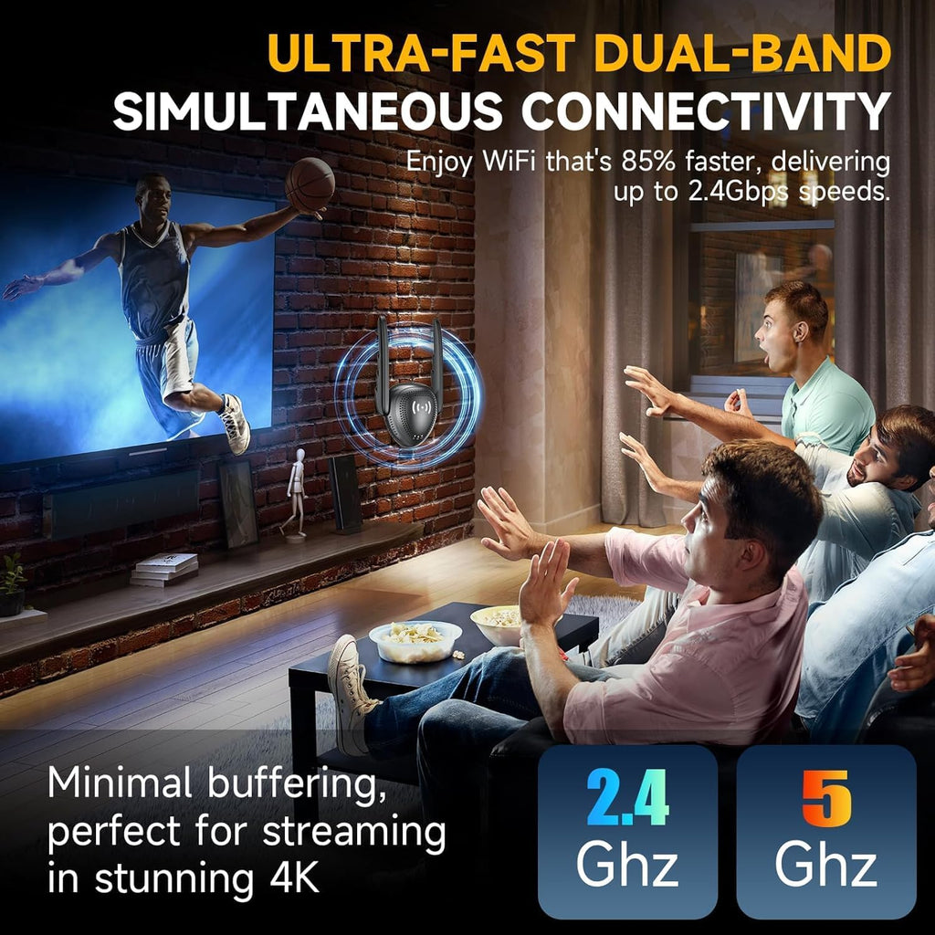 2026 Mesh AX3000 WiFi 6 Extender Signal Booster for Home, Range up to 20K+ Sq.Ft, 3000Mbps Wireless Internet Repeater, Dual Band Signal Amplifier with Gigabit Ethernet Port, 10X Faster WiFi Extender