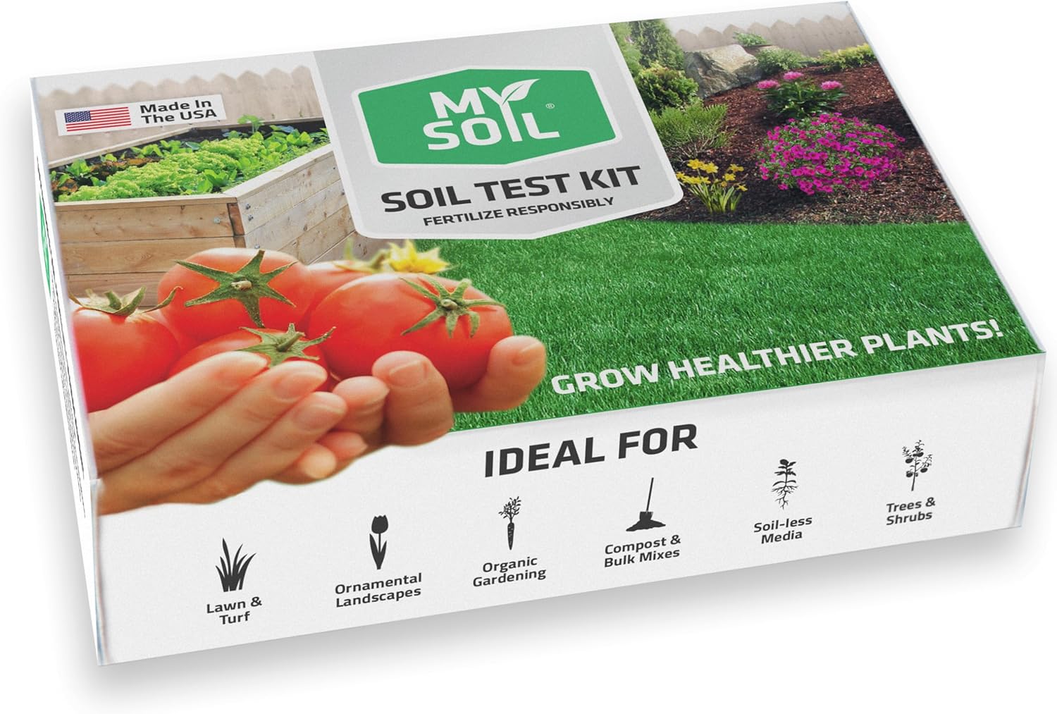 MySoil Test Kit Starter Pack, Unlock Your Lawn & Garden Potential, Complete & Accurate Nutrient and pH Analysis with Recommendations Tailored to Your Soil and Plant Needs | 1 Test Kit + 1 Soil Probe