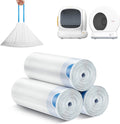 MeoWant Cat Litter Box Liner -120PCS Heavy Duty Drawstring Trash Bags for MeoWant MW-SC01/MW-SC02 Automatic Self-Cleaning Boxes, Extra Thick Leakproof, 6 Rolls (20 Bags/Roll)