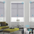 SmartWings Motorized Smart Blinds for Windows in Light Filtering, Electric Remote Roller Shades Compatible with Alexa/Google Home/Homekit, Custom Up to 110”W x 148”H, Essential Translucent Grey