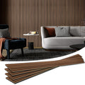 Art3d 4-Piece Wood Slat Acoustic Panels for Stylish Decor and Noise Reduction, 3D Textured Panel for Ceiling and Wall, Walnut
