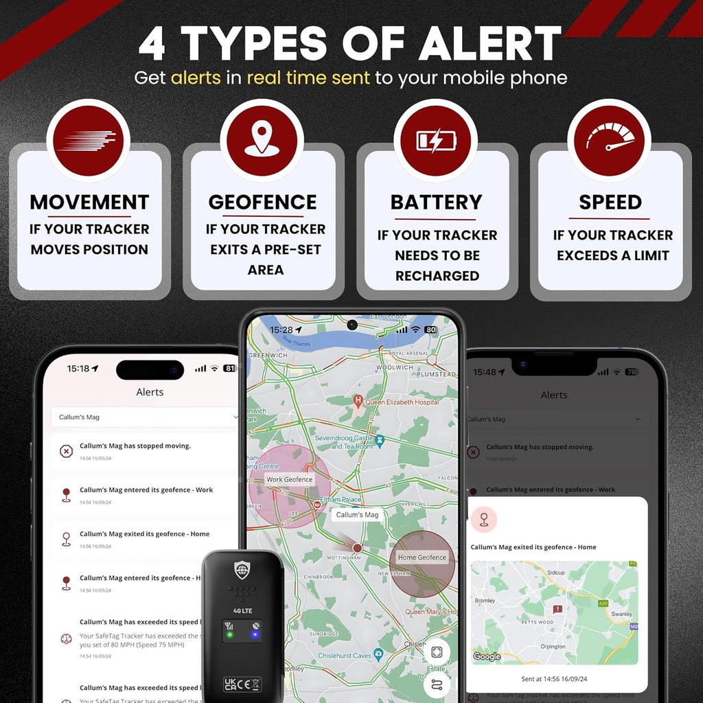 Mini 4G - 4G LTE Rechargeable Mini GPS Tracker, Car, Van, Motorbike etc. 34-205 Countries, Real Time Tracking and Notifications, 7 Day Free Trial - Sim Included, 12 Month Warranty