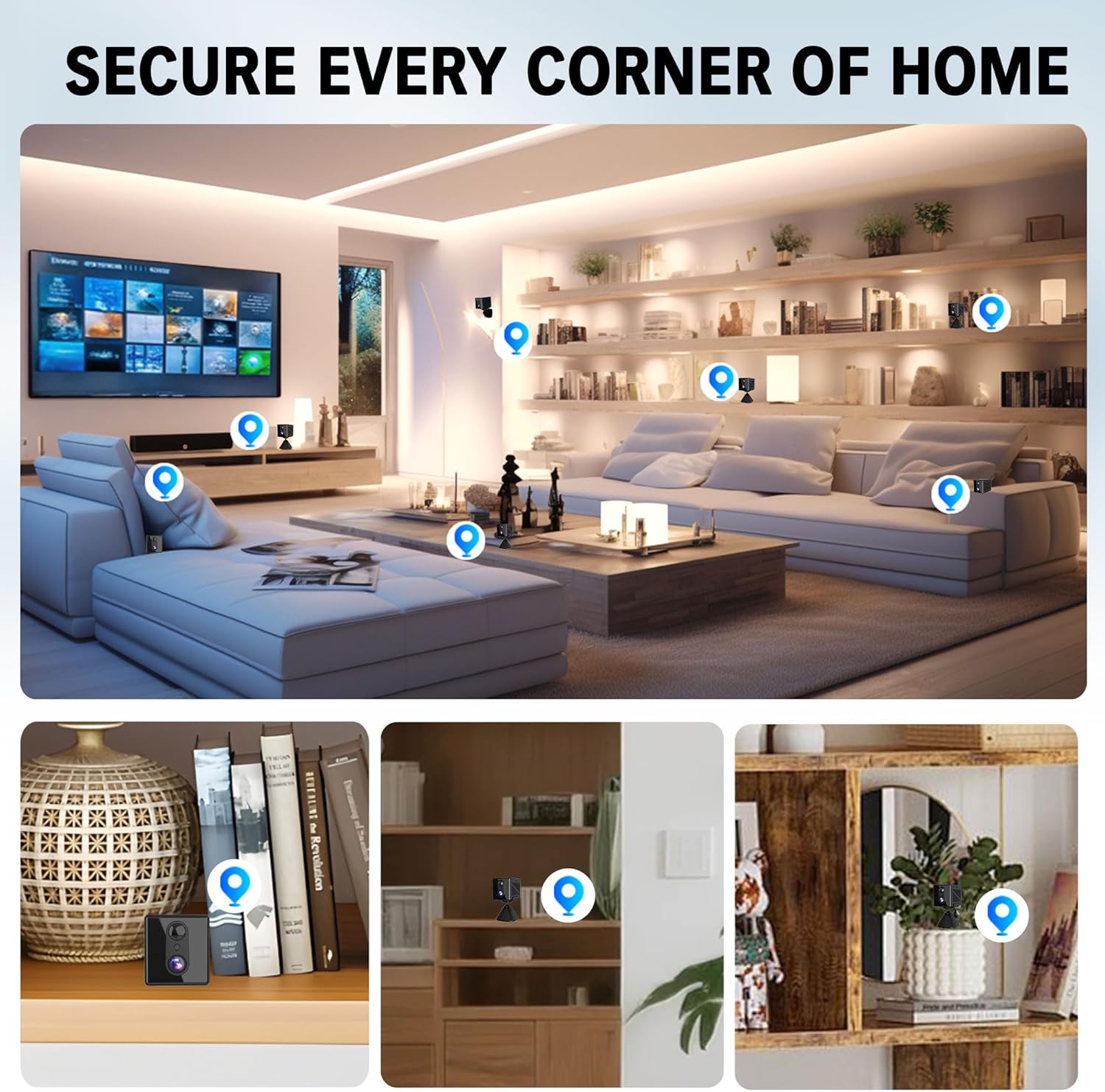 javiscam 4K Security Camera with 64GB SD Card, Battery Powered Security Cam, 100-Day Standby, AI Human Detection, Night Vision, Real-Time Alert, Baby Monitor, Pet Cam for Home or Office