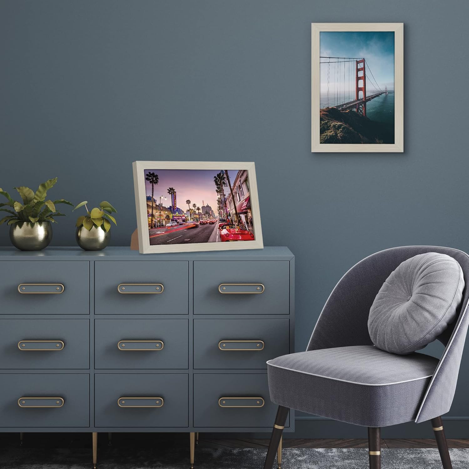 Americanflat 8x12 Picture Frame with Shatter-Resistant Glass - Signature Collection - Gallery-Style Frames Made of Engineered Wood - Photo Frame for Tabletop and Wall Display - Light Wood