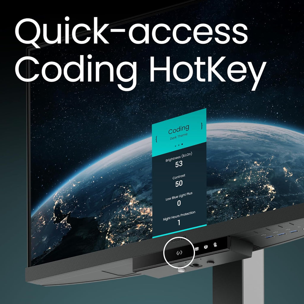 BenQ RD240Q 24.1” WQXGA BenQ Programming Monitor, 90W USB Type-C, Advanced Coding Modes, Coding HotKey, Ergonomic Design, 16:10 Special Ratio, Circadian Mode, Eye-Care Technology, Eco-Friendly Design