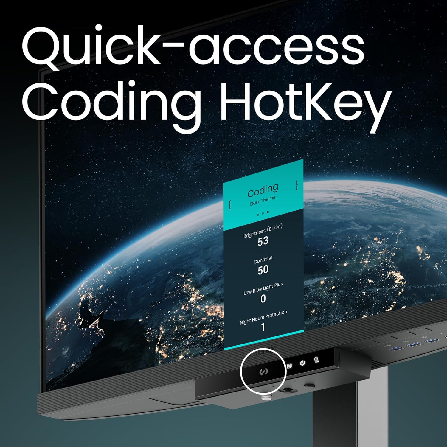 BenQ RD240Q 24.1” WQXGA BenQ Programming Monitor, 90W USB Type-C, Advanced Coding Modes, Coding HotKey, Ergonomic Design, 16:10 Special Ratio, Circadian Mode, Eye-Care Technology, Eco-Friendly Design
