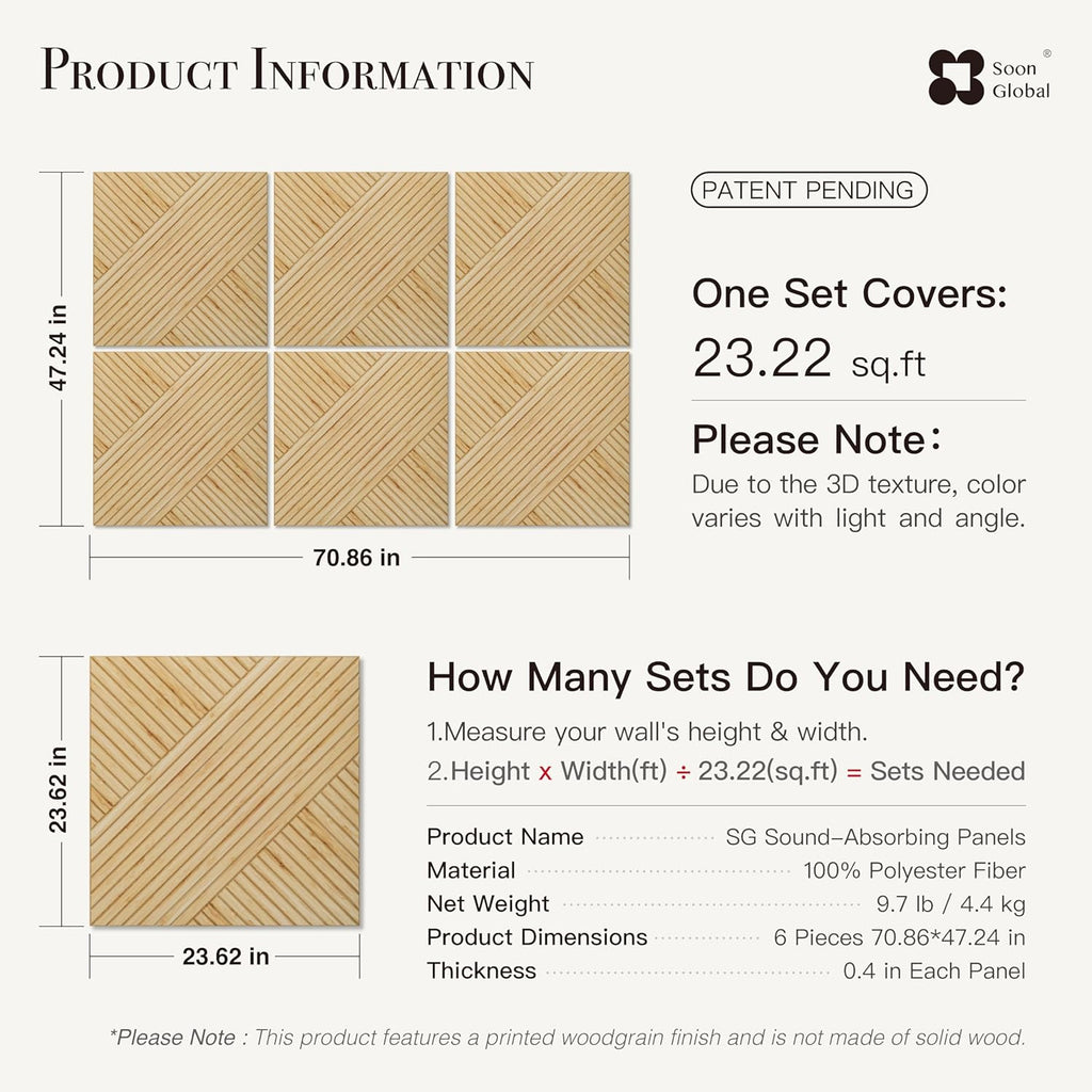 Acoustical Wall Panels, 6-Piece 23.62 X 23.62 Inches Art Acoustic Panels, Decorative Acoustic Panels, Acoustic Wall Panels, Sound Absorbing Wall Art, Harvest Cross
