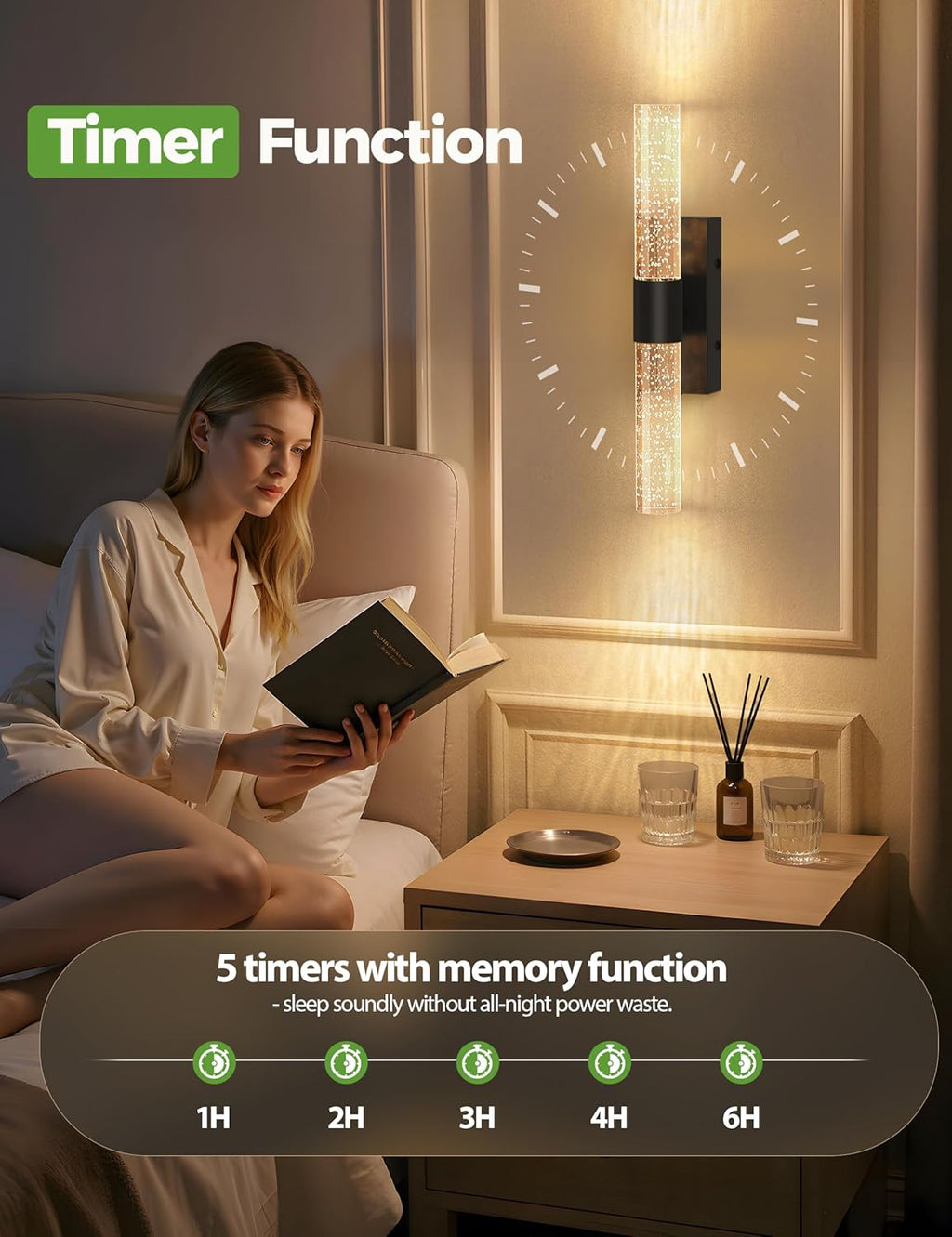 Battery Operated Wall Sconce Set of 2,3CCT Dimmable,10400mAh,Black Modern Rechargeable Wall Sconce with Remote,Wireless Wall Lights for Bedroom,Living Room,Hallway(15.3 inch)