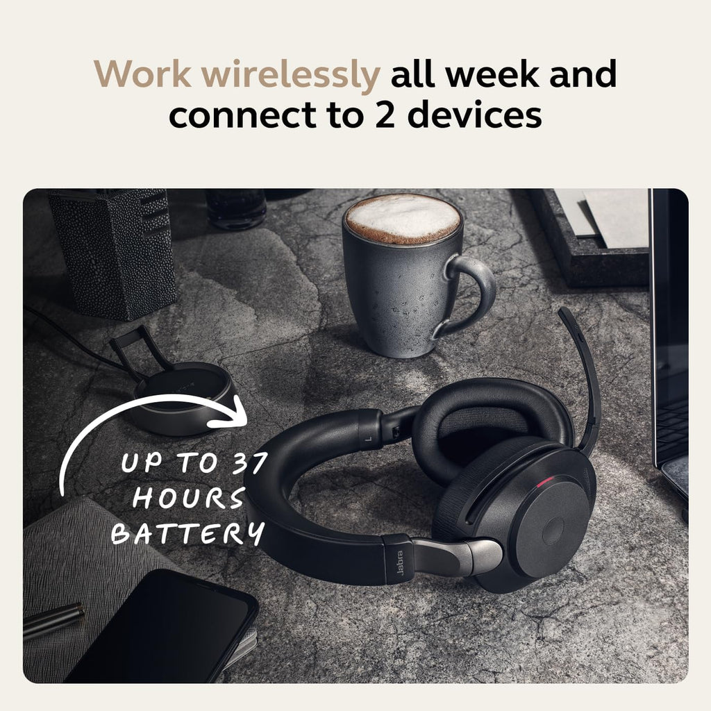 Jabra EVOLVE2 85, LINK380C MS Stereo Stand Black