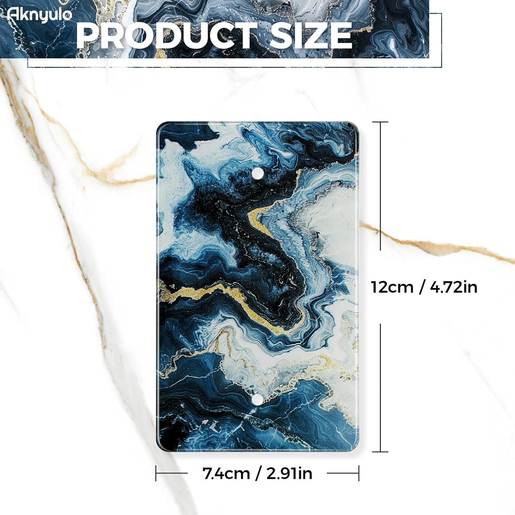 Luxurious Blue and Gold Marble Luxurious Blue and Gold Marble Acrylic Wall Plates Blank Wall Plate Light Switch Cover Plate Blank Wall Plate Decorative Acrylic Light Switch Cover