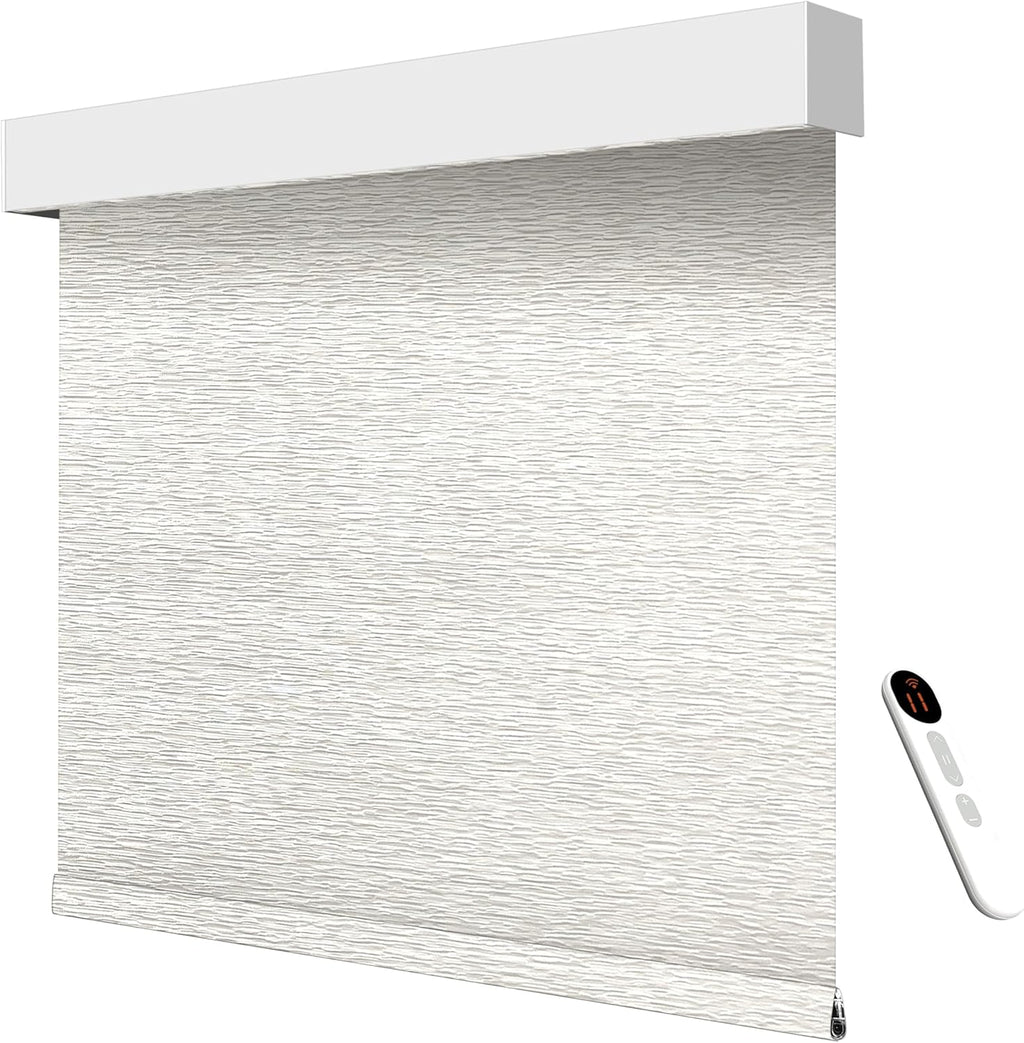 Smart Motorized Blinds – 70% Blackout Roller Shades with Remote, Alexa/Google Home/Siri Control, Matter Compatible, Wireless Rechargeable Battery, Custom Sizes for Windows & Sliding Doors