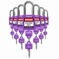 TRADESAFE Lockout Tagout Locks Set - 7 Purple Loto Locks, Lockout Locks Keyed Different, 2 Keys Per Lock, OSHA Compliant Lock Out Tag Out Padlocks, Safety Padlocks for Electrical Lockout Tag Out Kits