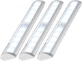 KULED 10-led Motion Auto Sensing LED Light, Battery Powered DIY Stick-on Under Cabinet Anywhere Portable Wireless with Magnetic Tape Strip Night Light 3 Pack
