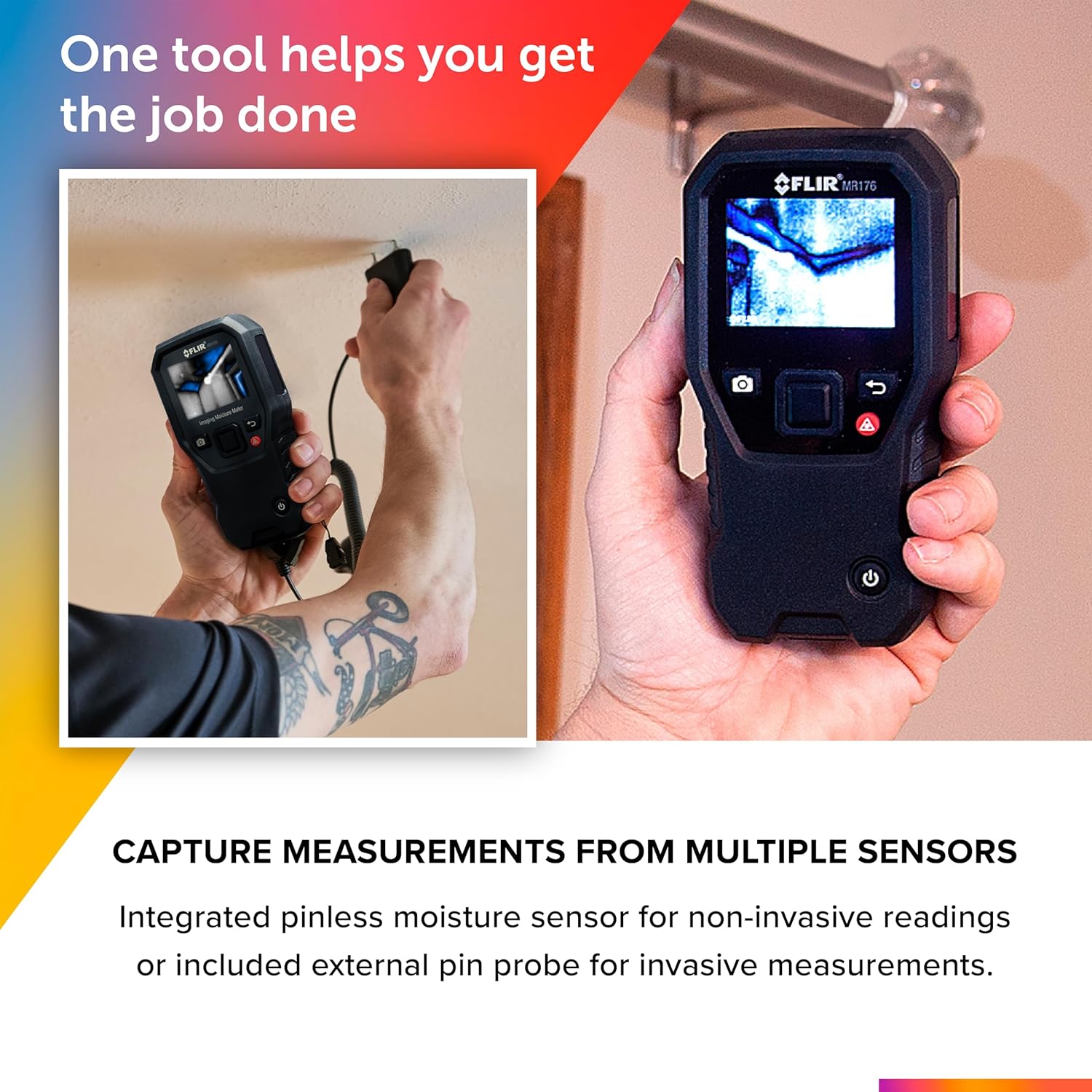 FLIR MR160 - Thermal Imaging Moisture Meter - with IGM (Infrared Guided Measurement), Pin and Pinless
