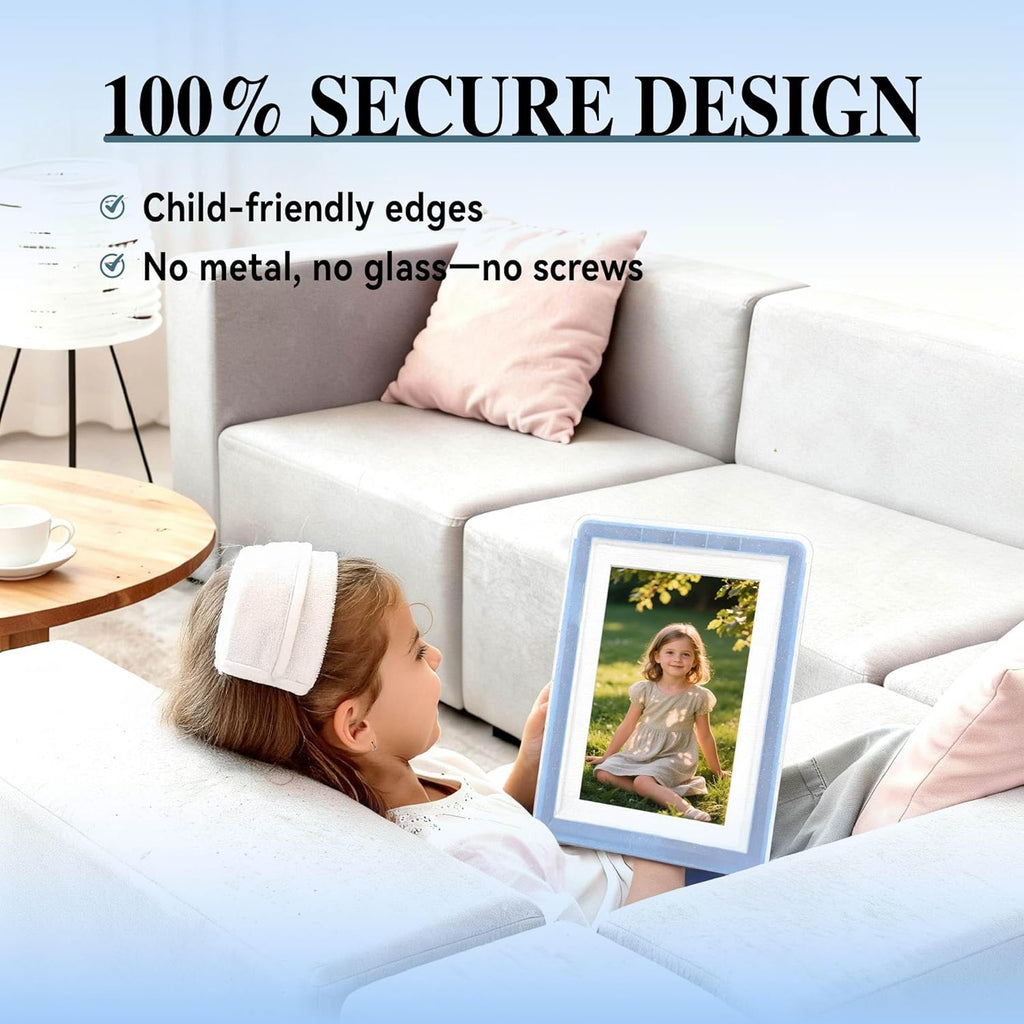 5x7 Picture Frame, Clear Acrylic Photo Frame with White Mat for 4x6 Photos, One-Piece Shatterproof Tool-Free Design, UV-Resistant Waterproof Tabletop Frame for Home Office Decor with 10-Year Warranty