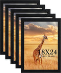 18x24 Poster Frame Black Set of 5, Woodgrain Frame for 18x24 Inch Studio Gallery with Durable Shatter Resistant Plexiglass,Wall Gallery Photos frame 24 by 18 Posters & Art Prints for best gift