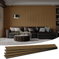 Wood Salt Acoustic Wall Panels, 4 Piece 94" x 12.6" x 0.8" Soundproof Wooden Wall Panels, 3D Fluted Sound Absorbing Panel, Natural Oak