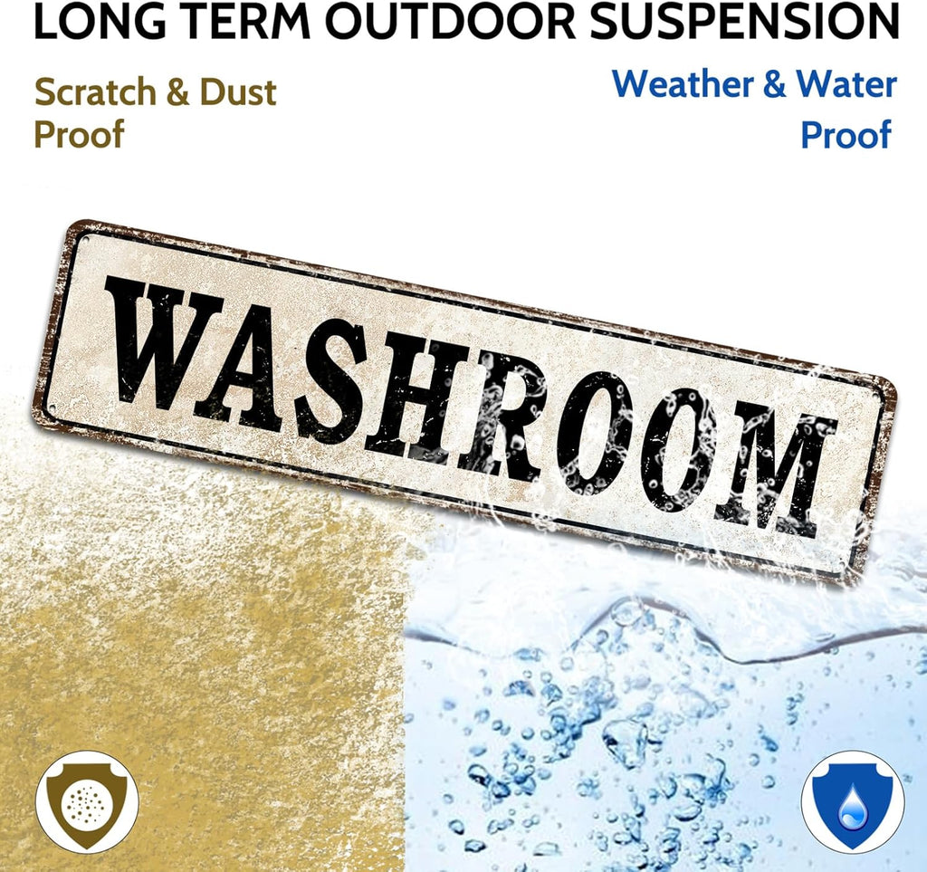 Houseuse Washroom Metal Signs Wall Home Pub Decor 4" by 16"