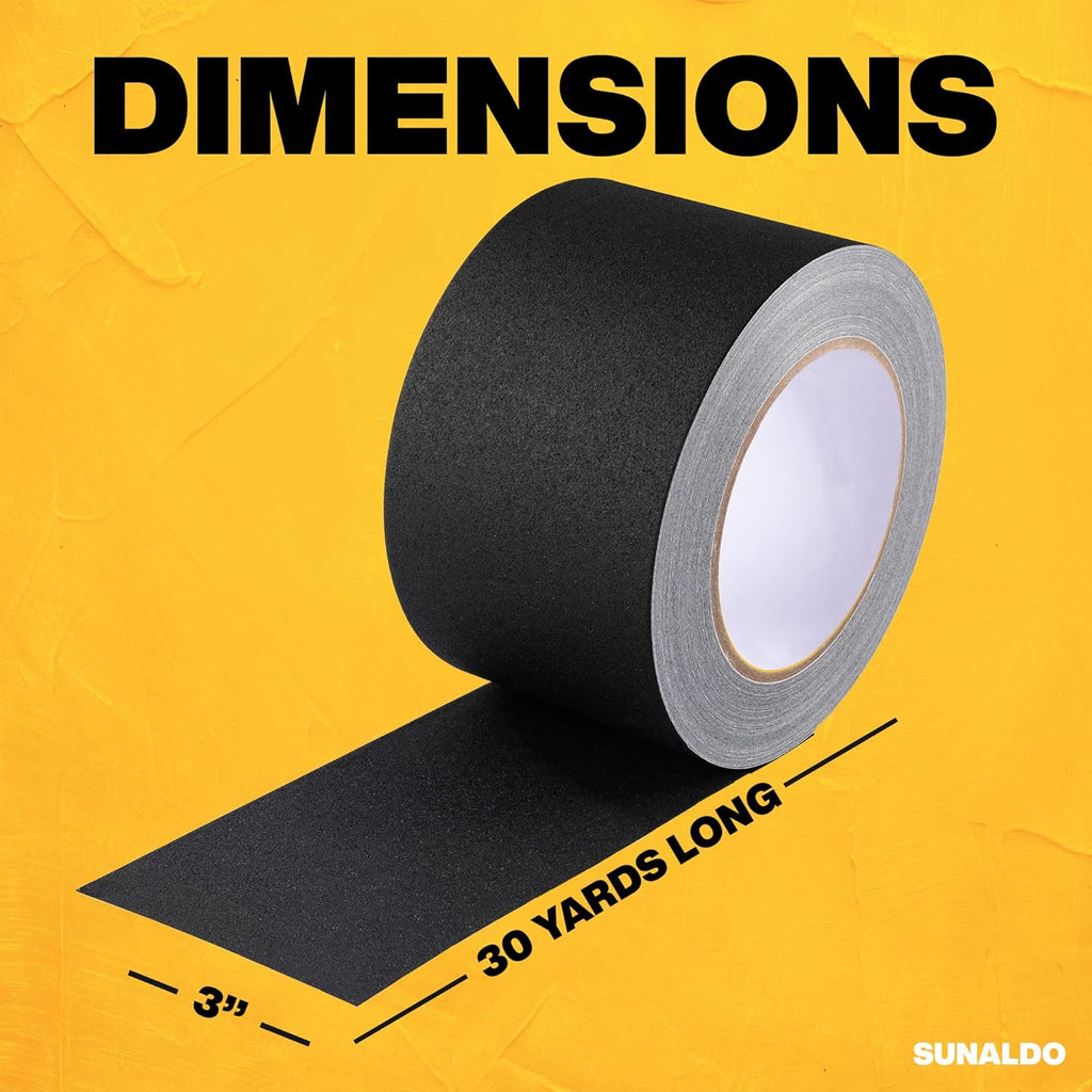 Gaffers Tape (3 Inch x 30 Yards) Strong Hold, Easy to Rip, Residue-Free Professional Grade Floor Tape for Electrical Cords, Matte Finish Non Reflective, Weather Resistant (Black)