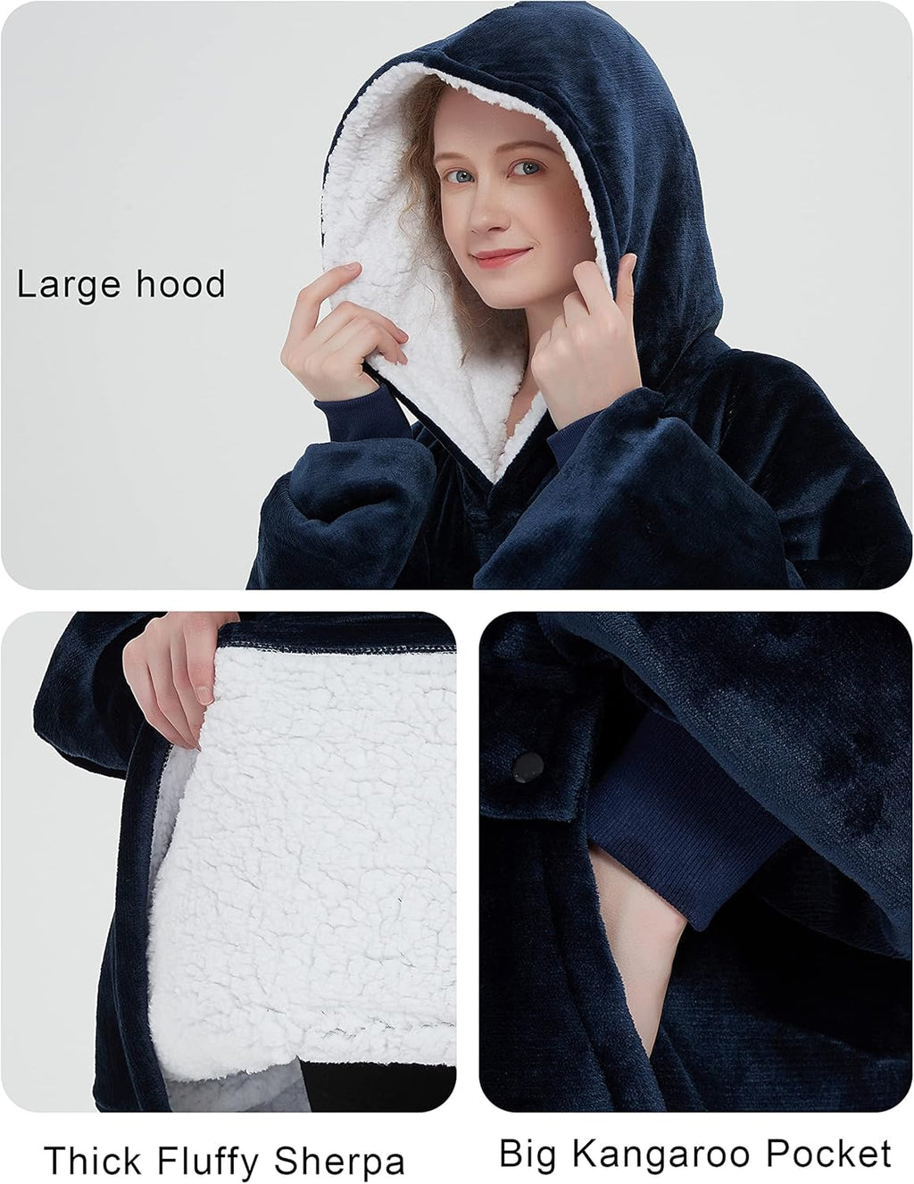 KFUBUO Heated Electric Wearable Blanket Throw Battery Operated Portable USB Cordless Outdoor Hoodie Sweatshirt