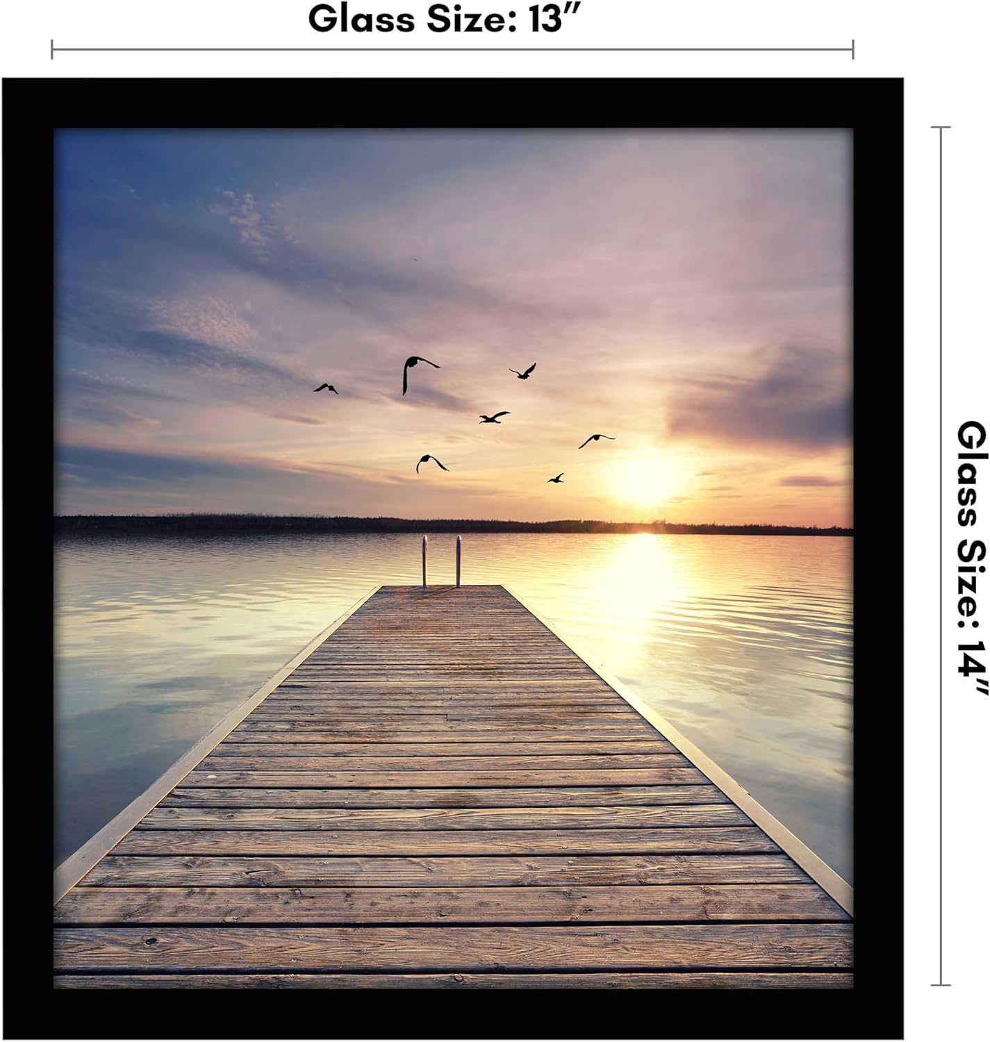 Americanflat 13x14 Picture Frame with Shatter-Resistant Glass - Signature Collection - Gallery-Style Frames Made of Engineered Wood - Photo Frame for Wall Display - Black