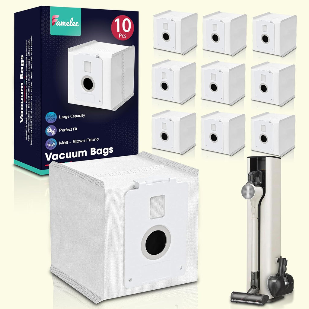 10 Pack for LG Vacuum Bags, Compatible with LG CordZero All in One Tower Vacuum A939KBGS A938KBGS A937KGMS, High-Efficiency Replacement Vacuum Cleaner Bags