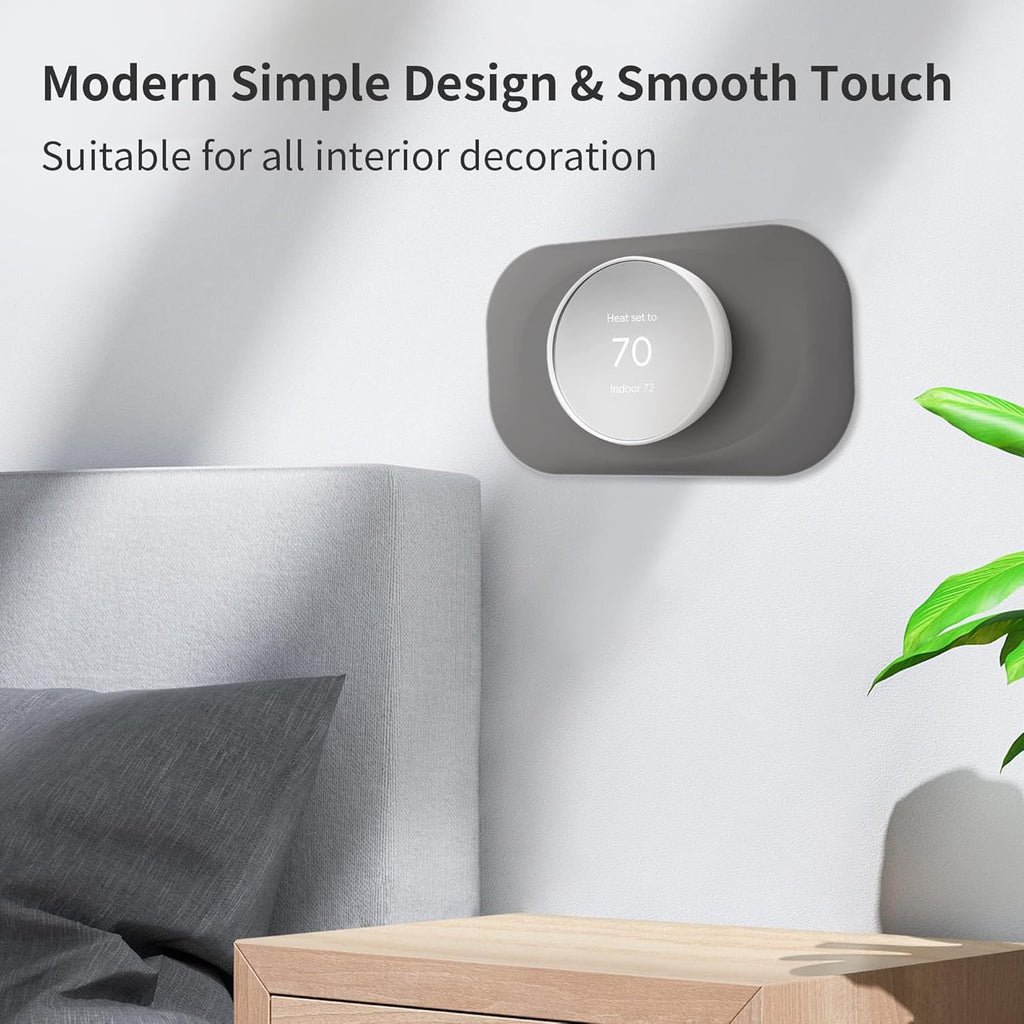 Compatible with Google Thermostat 2020 Wall Plate Cover - Petrichor Nest Thermostat Trim Kit, Made for Google Nest Thermostat 2020, Cover Imperfections Easy to Install - Charcoal（2 Pack）