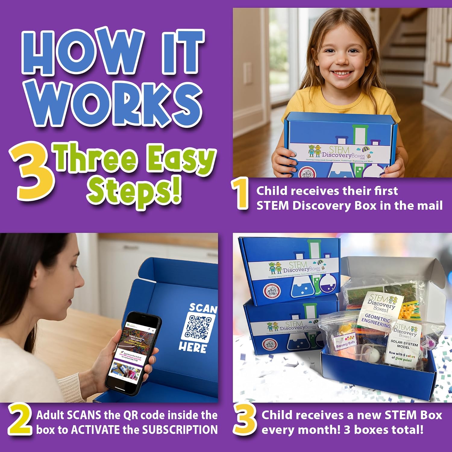 3-Month STEM Science Kit for Kids Ages 7–12 | 3 Hands-On Projects per Box | Educational Science & Engineering Activities | Ships Monthly