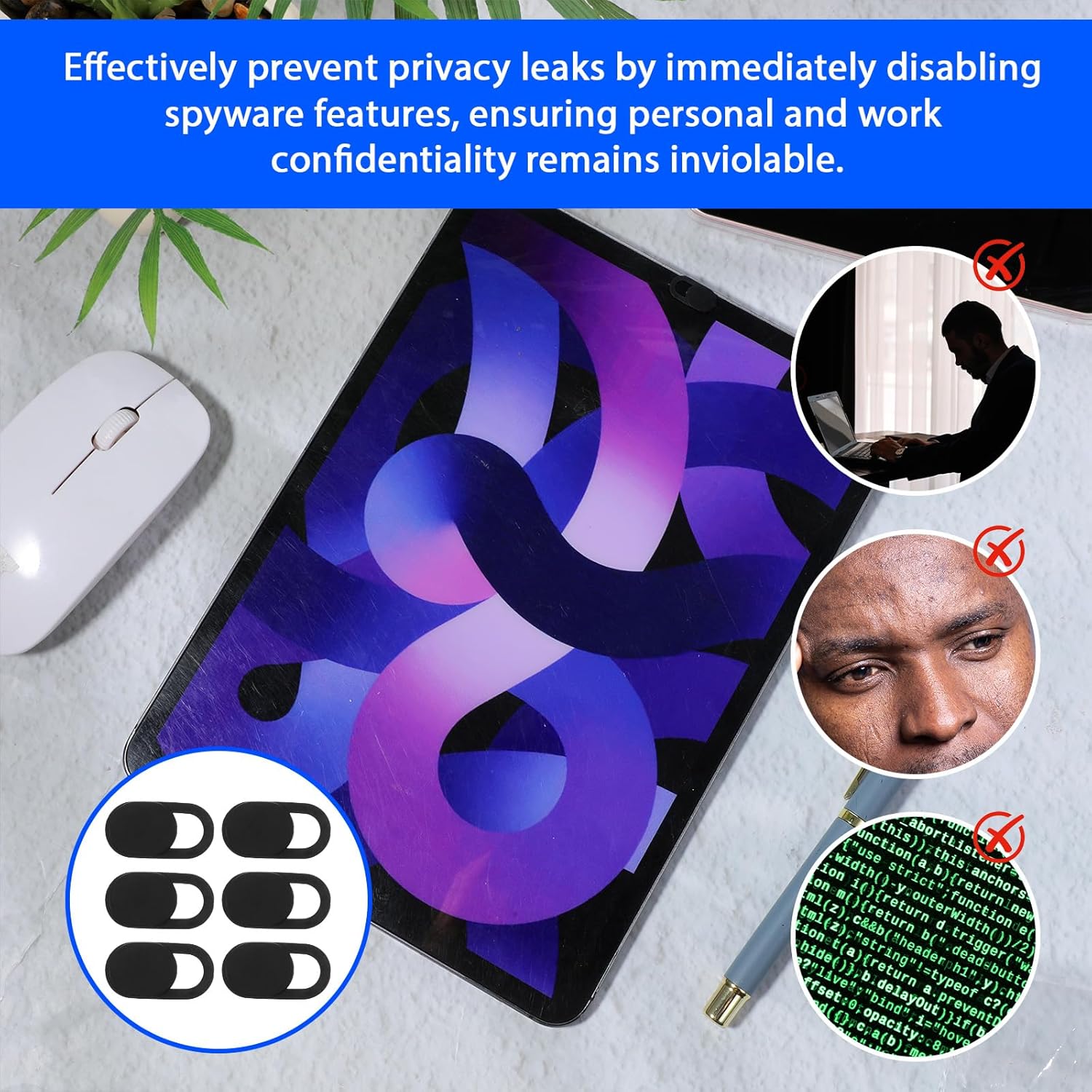50 Pcs Camera Cover Slide, Ultra-Thin Privacy Protector for Laptop, Phone, Computer - Universal Webcam Protector & Laptop Sticker Covers, Camera Blocker and Lens Cover