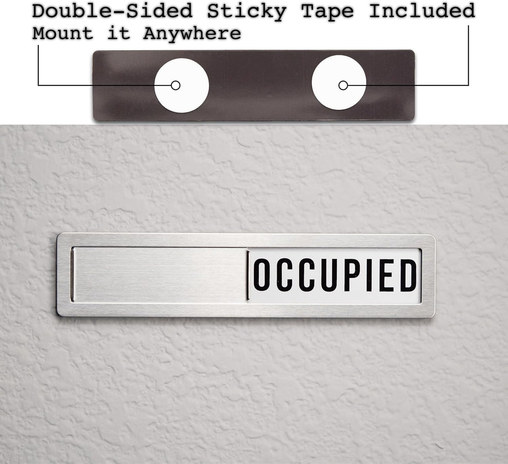 Stainless Steel Vacant/Occupied Privacy Sign for In Out Office Room Use, Vacant and Occupied Bathroom or Business Indicator Signs - All Metal Professional Design