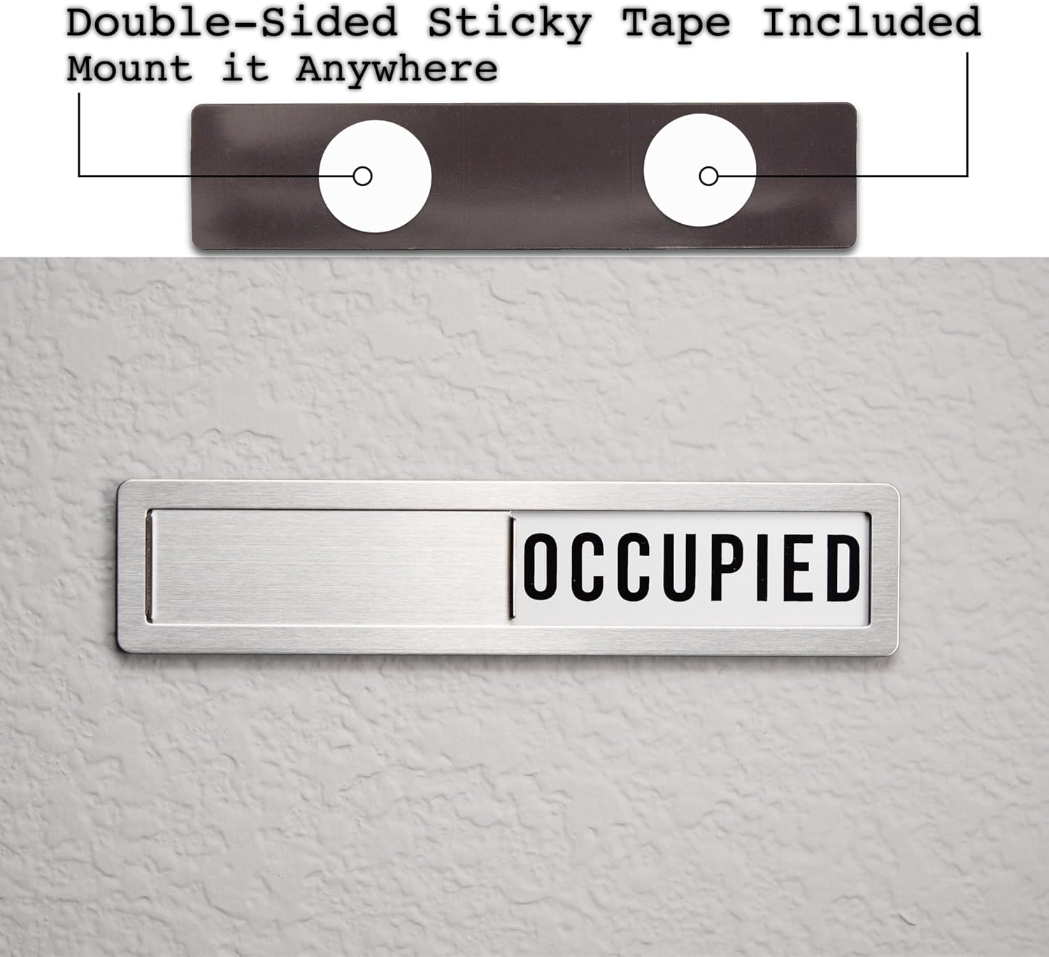 Stainless Steel Vacant/Occupied Privacy Sign for In Out Office Room Use, Vacant and Occupied Bathroom or Business Indicator Signs - All Metal Professional Design